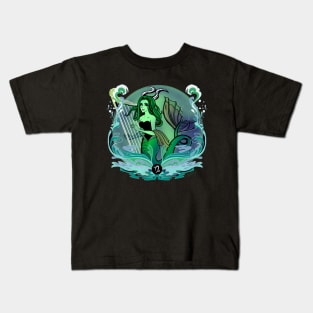 Capricorn Sea Goat Musical Mermaid Retro Design Kids T-Shirt